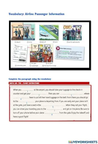 Vocabulary: Airline Passenger Information 