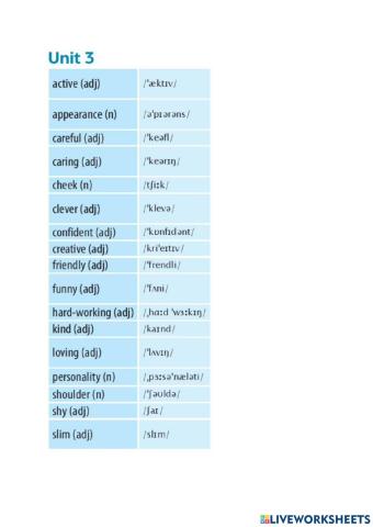 G6 - U3 - Vocabulary
