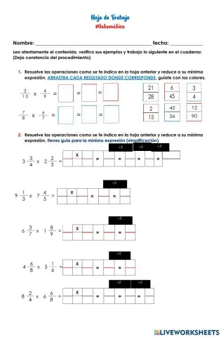 Multiplicación de fracciones