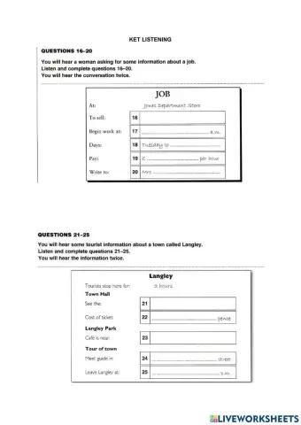 KET LISTENING part 4-5