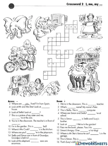 Subjects, objects and possessive adjectives