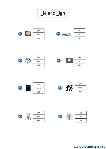 Ohonics: -ie and -igh