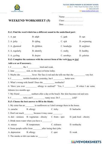 Weekend Worksheet 5