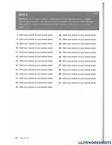 New TOEIC 700 - Test 2 Part 2