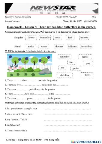 3A10-Lesson 5-There are two blue butterflies in the garden - 09-10-2021