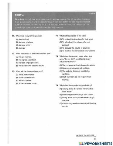 New TOEIC 700 - Test 2 Part 4