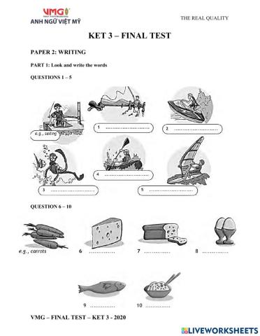 Ket 3 - final test - writing