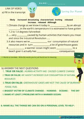 Video Saving Our Planet- BILL NYE VIDEO