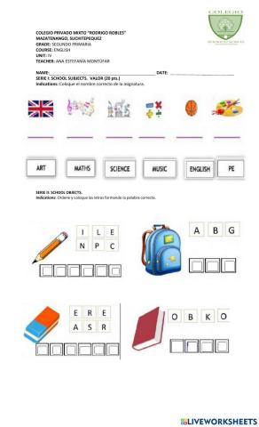 Evaluación final de segundo