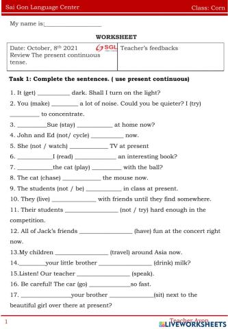 Worksheet Corn