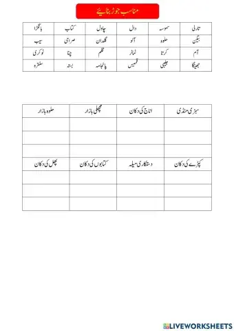 Online work sheet 8std