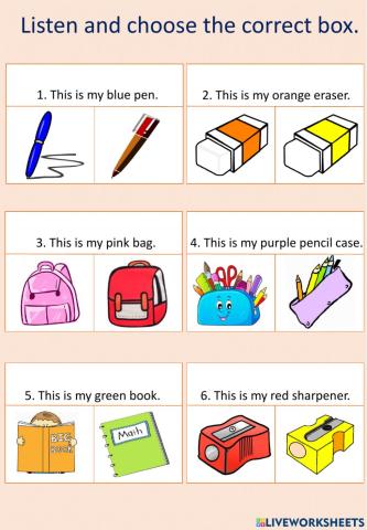 Colors and school things