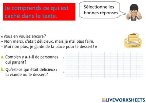 Comprehension texte teacher geraldine 7