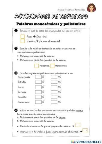 Palabra monosémicas y polisémicas