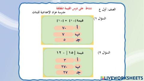 القيمة المطلقة