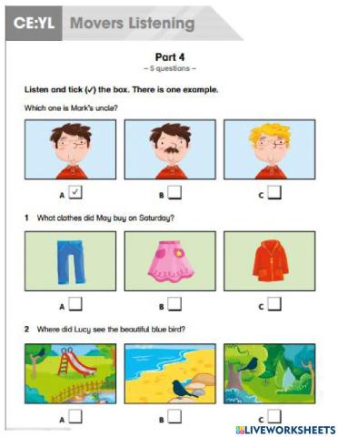 Listening Parts 4 - 5