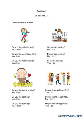 Do you like....+ing?