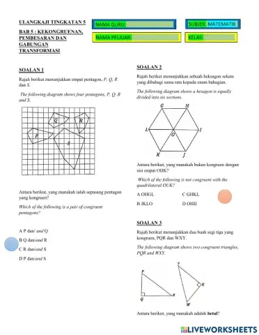 Bab 5 kekongruenan Pembesaran dan Gabungan Transformasi (Objektif)