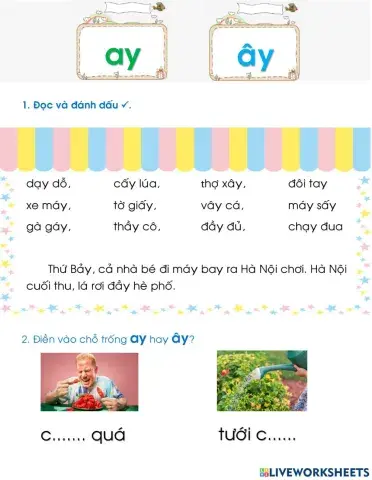 Học vần ay - ây