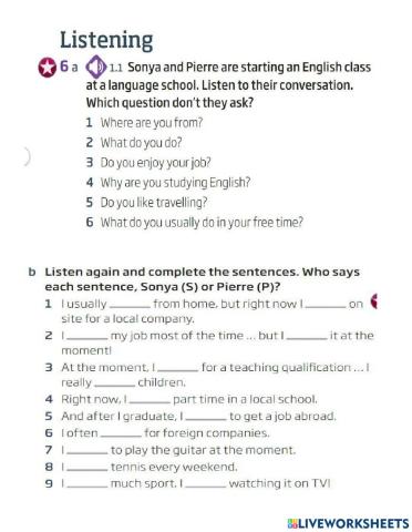Unit 1a(b1)-checking listening