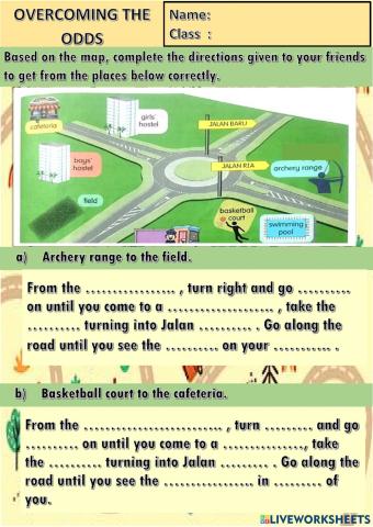Year 6 Unit 13 Overcoming the Odds (giving directions)