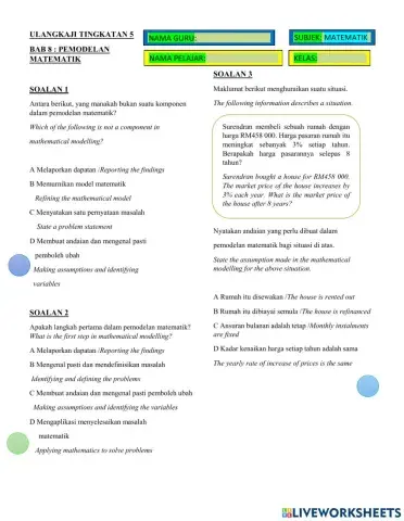 Bab 8 pemodelan matematik(objektif)