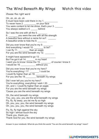 The wind beneath my wings