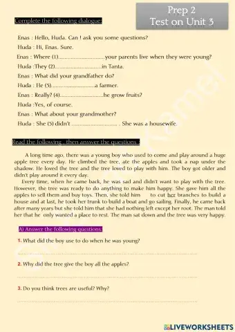 Prep 2 unit 3 New Hello