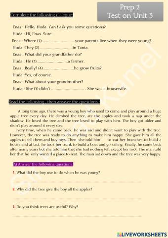 Prep 2 unit 3 New Hello