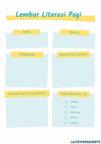 Lembar Literasi, 11 Oktober 2021