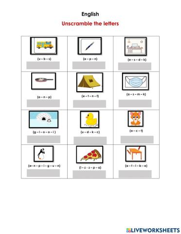 Unscramble the letters - ph1