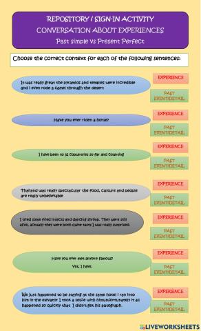 Experince or Past event