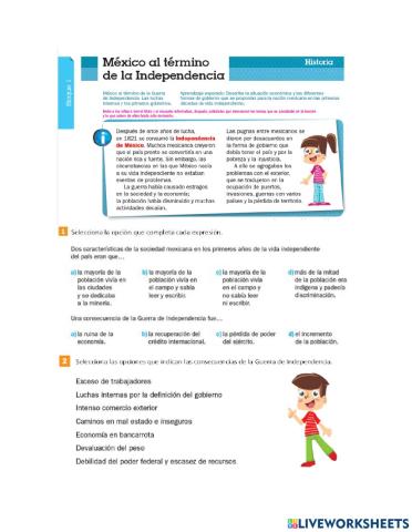 México al término de la guerra de independencia