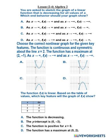 Sketching Graphs of Functions
