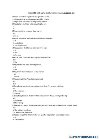 Passives with some verbs