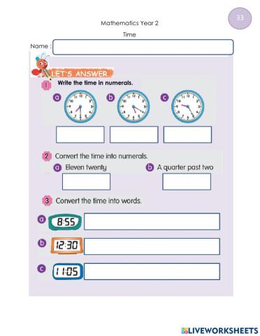 Write the time