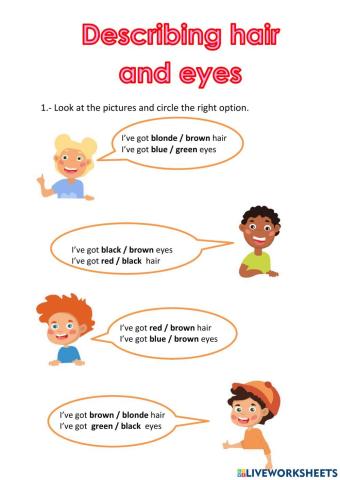 Describing hair and eyes
