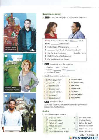 Unit 2: your world - (page 15)