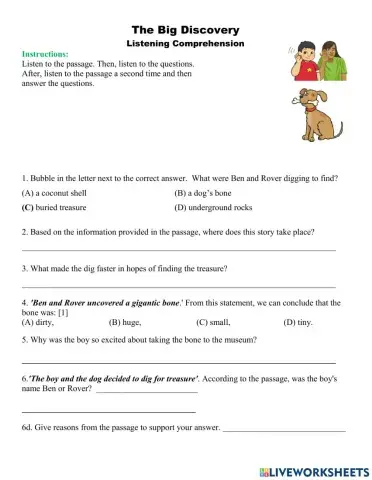 The Big Discovery Listening Comprehension