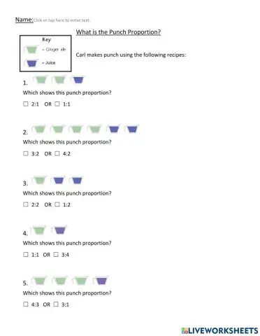 Punch Proportions Worksheet w visuals