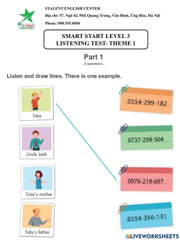 Listening Test Theme 1-Smart 3