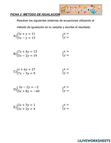 Metodo de igualacion