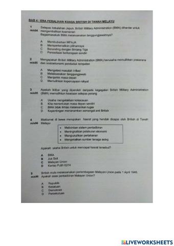Bab 4: era peralihan kuasa british di negara kita