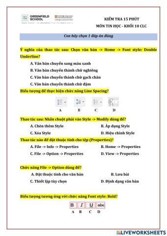 Khối 10-Tuần 9-KTra 15p