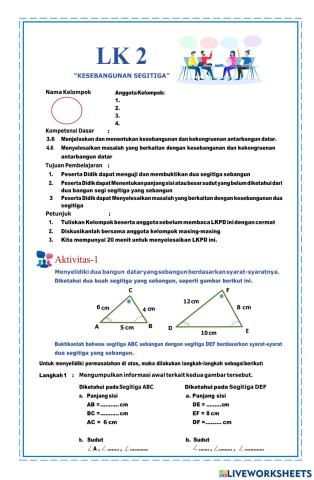 Kesebangunan Segitiga