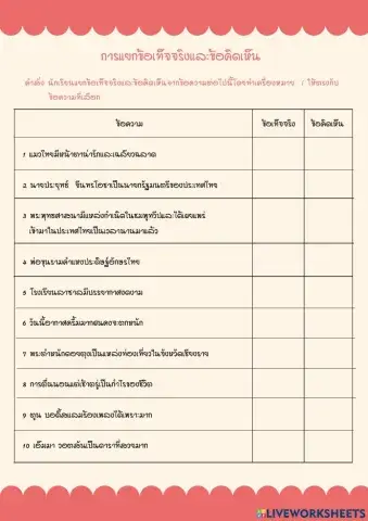 ข้อเท็จจริง ข้อคิดเห็น