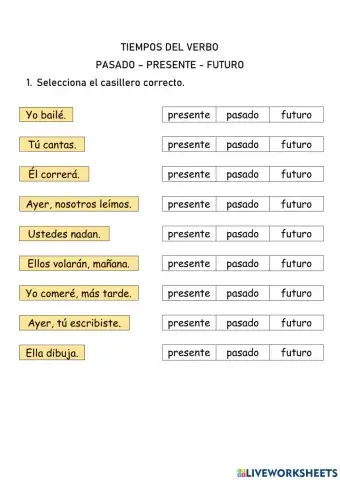 Tiempos del verbo