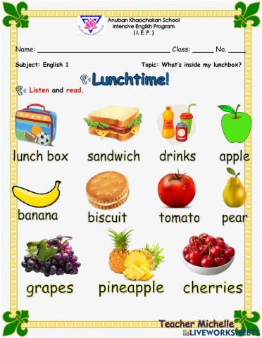 What's inside my lunch box?