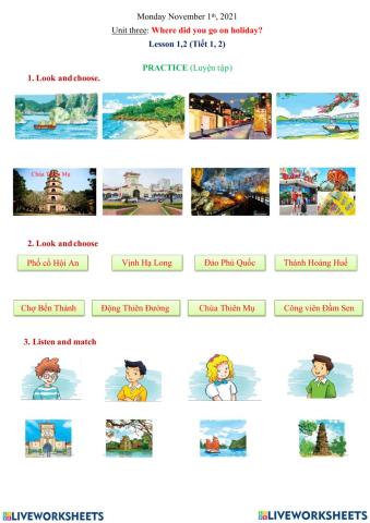 Unit 3: Where did you go on holiday?