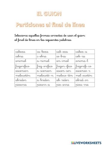 E guion final de línea